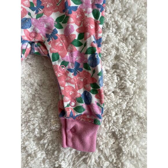 Jaime King Saplings baby girls sz. 0-3 mo. one pc. pink floral romper. Cute, gre - Picture 6 of 8